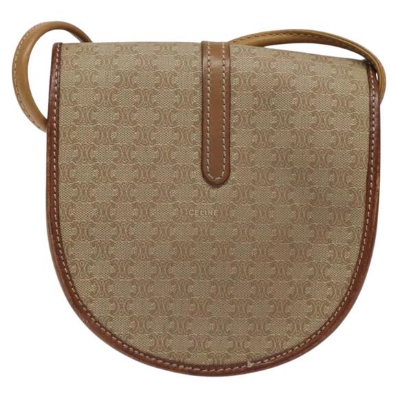 CELINE Macadam Canvas Shoulder Bag Pvc Beige Gold - Picture 3 of 12